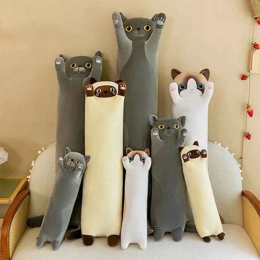 15 Styles 50-150cm Long Cat Plush Toys Stuffed Soft Pause Office Dog Doll Bed Sleepping Pillow Home Decor Birthday Girls Gifts