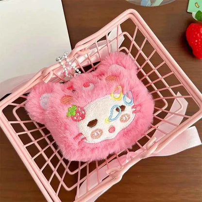 Creative Kawaii Anime Sanrio Hello Kitty Plush Keychain Cute Backpack Pendant Decoration Accessories Soft Stuffed Doll Toy Gifts