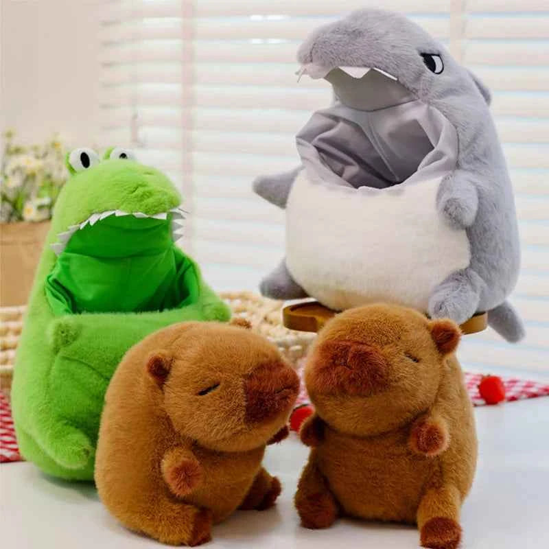 Cute Crocodile Shark Capybara Peripheral Plush Doll Capibara Plush Doll Giant Kawaii Stuffed Animal Doll Kids Birthday Gift Toys