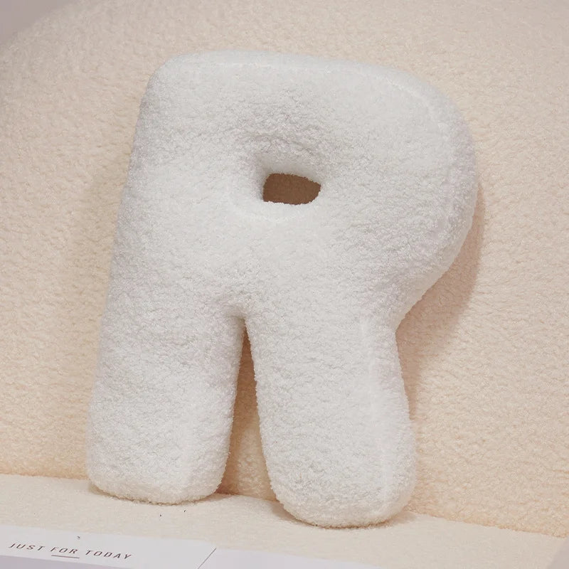 Kawaii English Letter Plush Pillow – Soft Stuffed Alphabet Sofa Cushion & Kids Learning Toy (A–Z + Heart) R