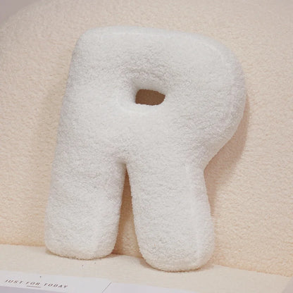 Kawaii English Letter Plush Pillow – Soft Stuffed Alphabet Sofa Cushion & Kids Learning Toy (A–Z + Heart) R