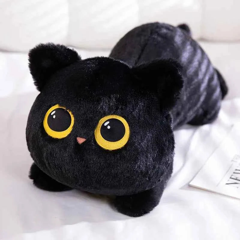 50cm kawaii Black Cat Plush Toy Doll Cute Big Cuddly Pillow Cushion Ins Black Cat Plush Toy Doll For Boy Girl Brithday Gifts