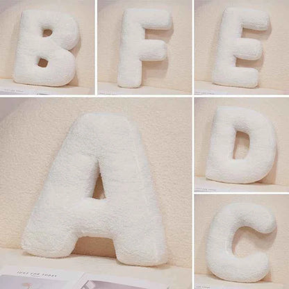Kawaii English Letter Plush Pillow – Soft Stuffed Alphabet Sofa Cushion & Kids Learning Toy (A–Z + Heart)