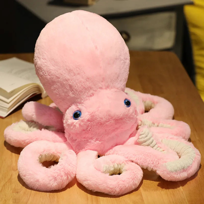 Lifelike Octopus Plush Toy – Giant Sea Animal Pillow Pink