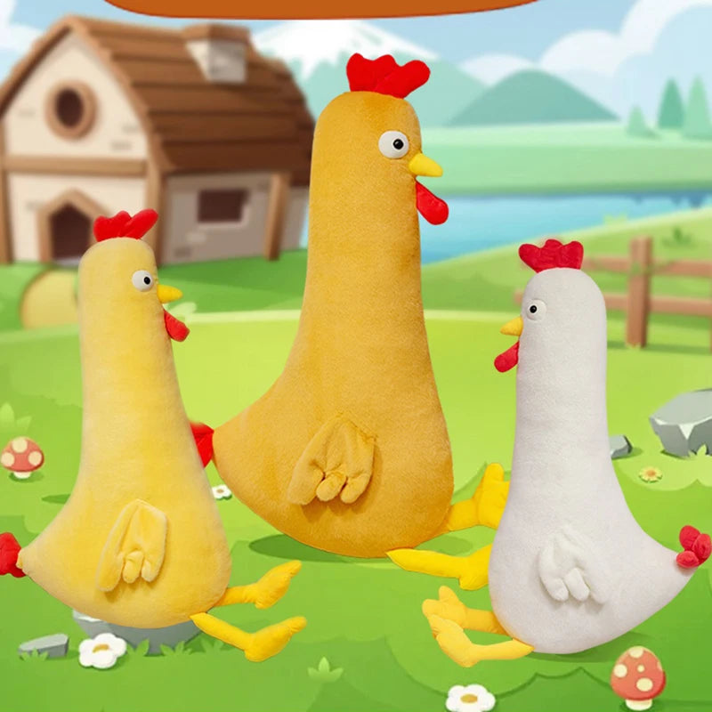 Giant Yellow Chicken Plush Pillow – Soft Stuffed Animal Cushion (60–140 cm)