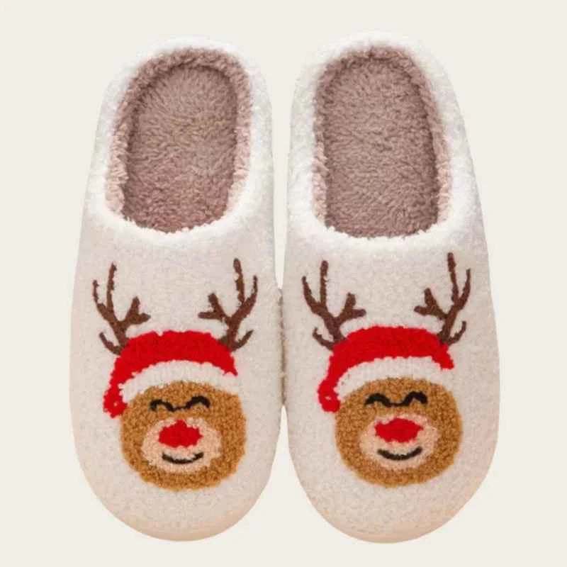 Lovely Winter Christmas Plush Slides - Unisex Non-slip Warm Flat Indoor Shoes