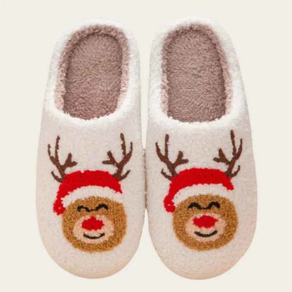Lovely Winter Christmas Plush Slides - Unisex Non-slip Warm Flat Indoor Shoes