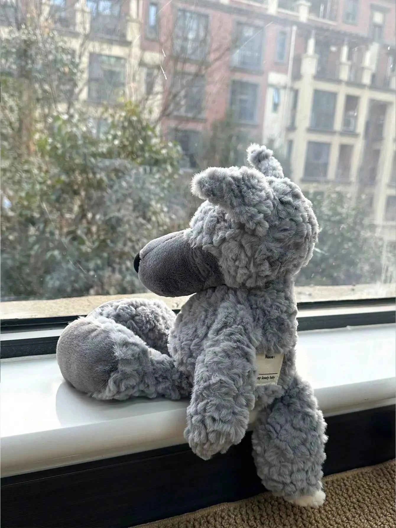 Gray Wolf Plush Toy – 15.7" (40cm) Fluffy Stuffed Animal