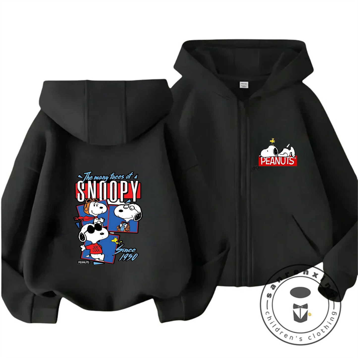 Snoopy Kids Zip-Up Hoodie – Cute Cartoon Winter Sweatshirt 1