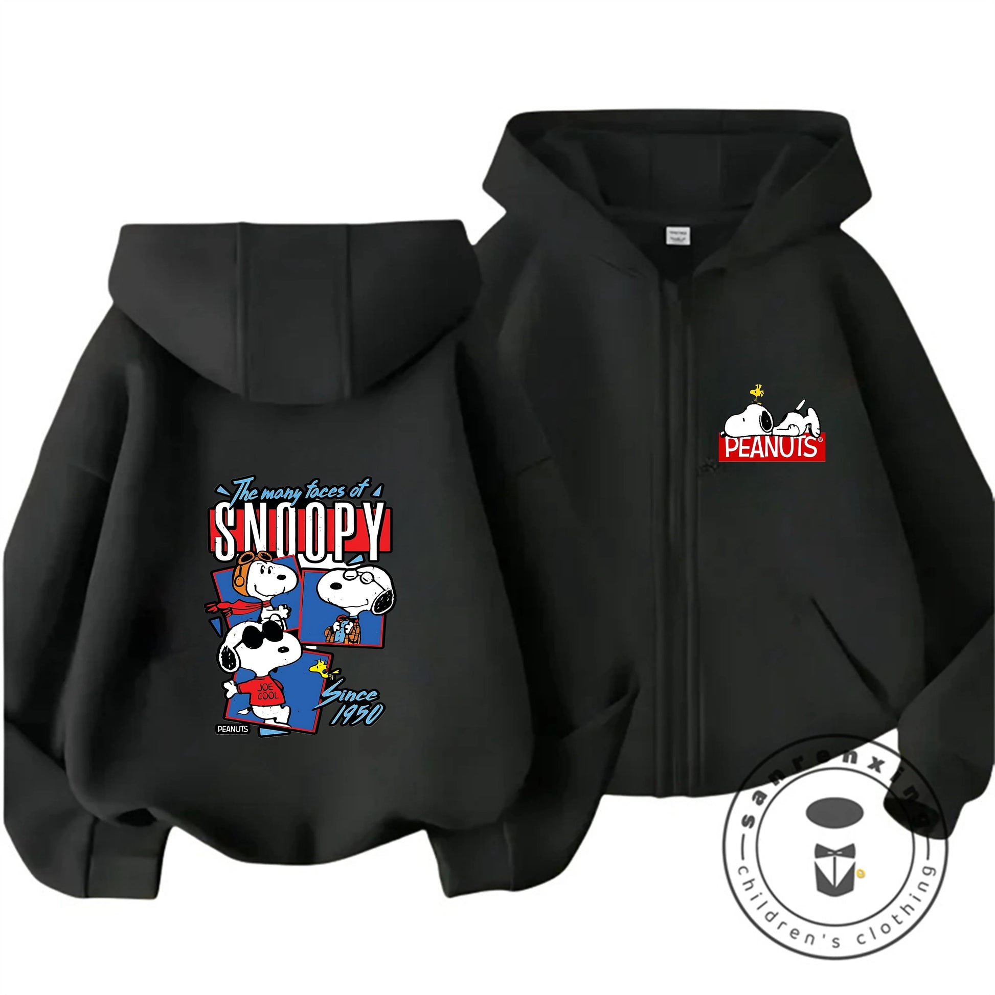 Snoopy Kids Zip-Up Hoodie – Cute Cartoon Winter Sweatshirt 1