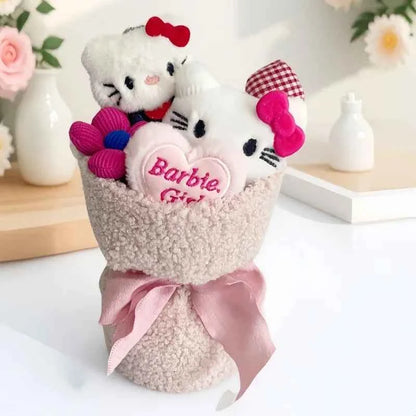 Hello Kitty Plush Bouquet (9.4 in) - Cute Anime Stuffed Doll Collectible Gift