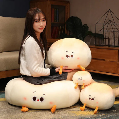 Kawaii Bread and Bun Plush Pillow - Soft Stuffed Food Cushion Toy and Gift, 30cm and 40cm