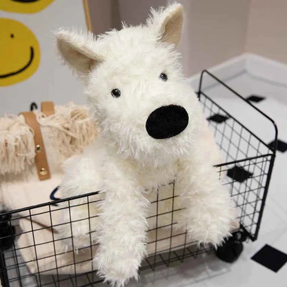 Lifelike West Highland White Terrier Plush Toy - Fluffy Real-Life Stuffed Dog Doll Gift