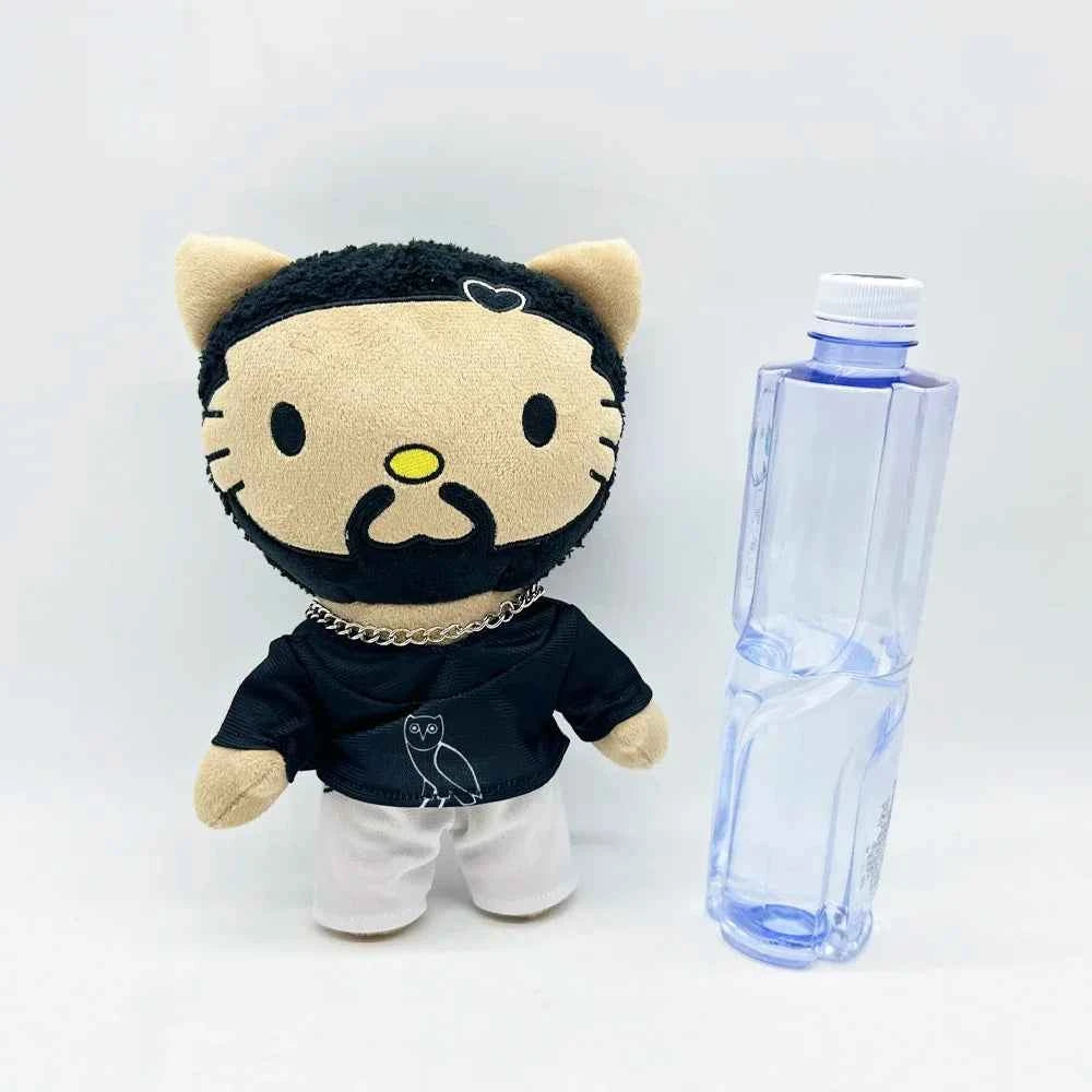 New 24cm Hello Kitty Drake Plush Doll with Black Casual Suit Plush Doll Figure Stuffed Toys Cute Boys Girls Birthday Gift