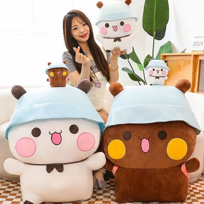 Kawaii Panda Plush Stuffed Animal – Soft Cartoon Panda Bear Pillow Toy (Single & Bundle) AB (2pcs)