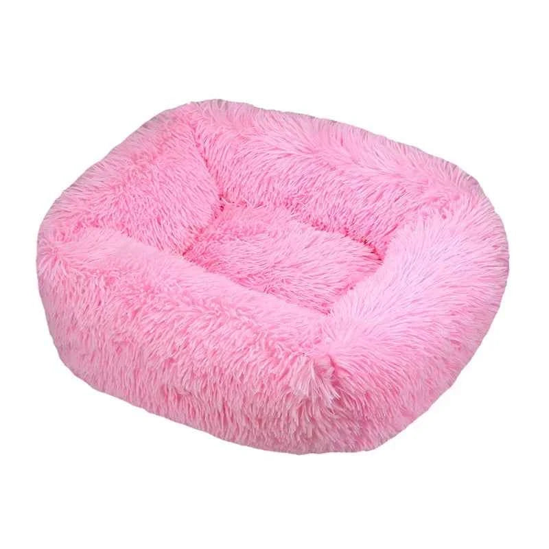 Rectangle Plush Dog Bed Winter Warm Mat Small Medium Big Pink