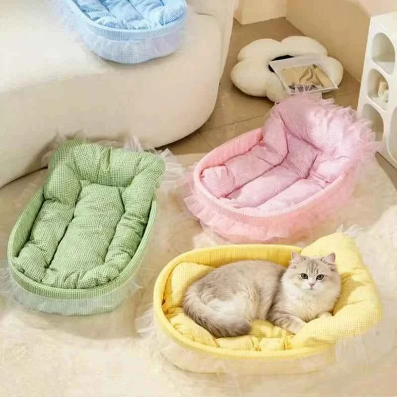 Cat Nest Macaroon Colour Small Dog Kennel Removable Washable Four Seasons Universal Soft Warm Dopamine Cats Nests Pet Products