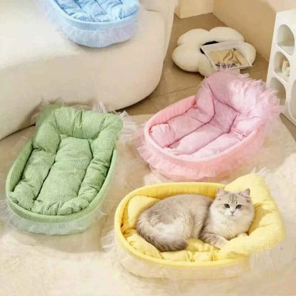 Cat Nest Macaroon Colour Small Dog Kennel Removable Washable Four Seasons Universal Soft Warm Dopamine Cats Nests Pet Products