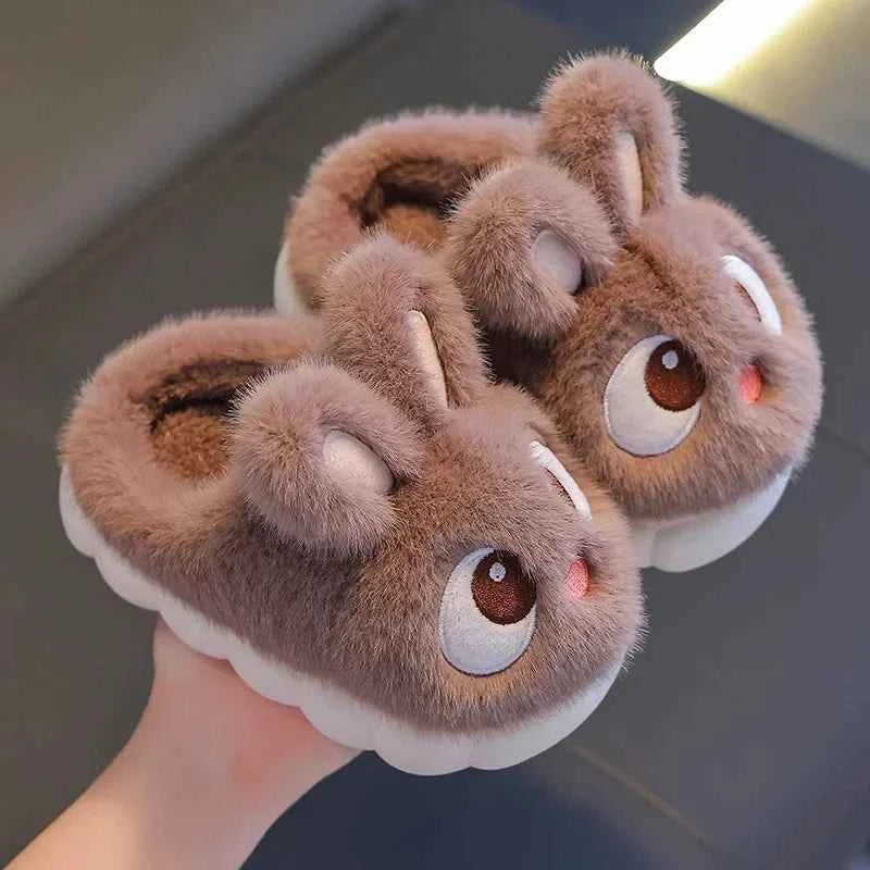 New Winter Cute Big eyed Rabbit Children's Waterproof Warm Brown
