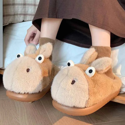 Cartoon cotton slippers women in autumn winter waterproof s