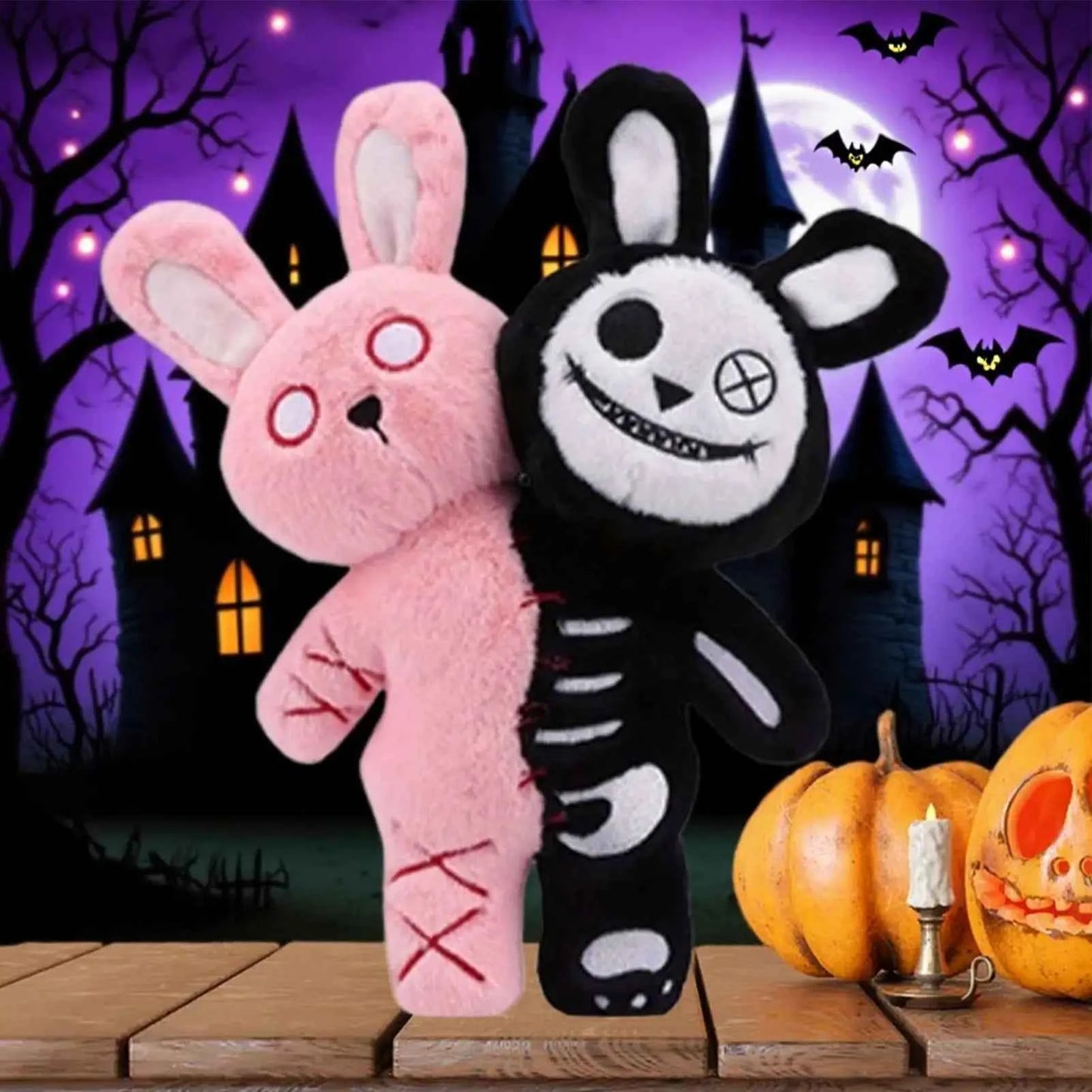 Two-Headed Rabbit Plush 11" - Horror Decor & Gift