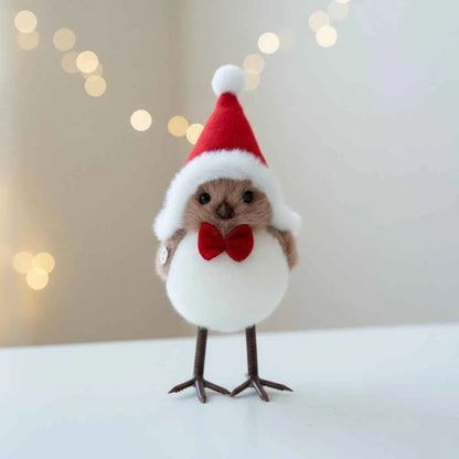 Cute Plush Bird/Bear Couple Christmas Tree Hanging Pendant - Handcrafted Xmas Ornament