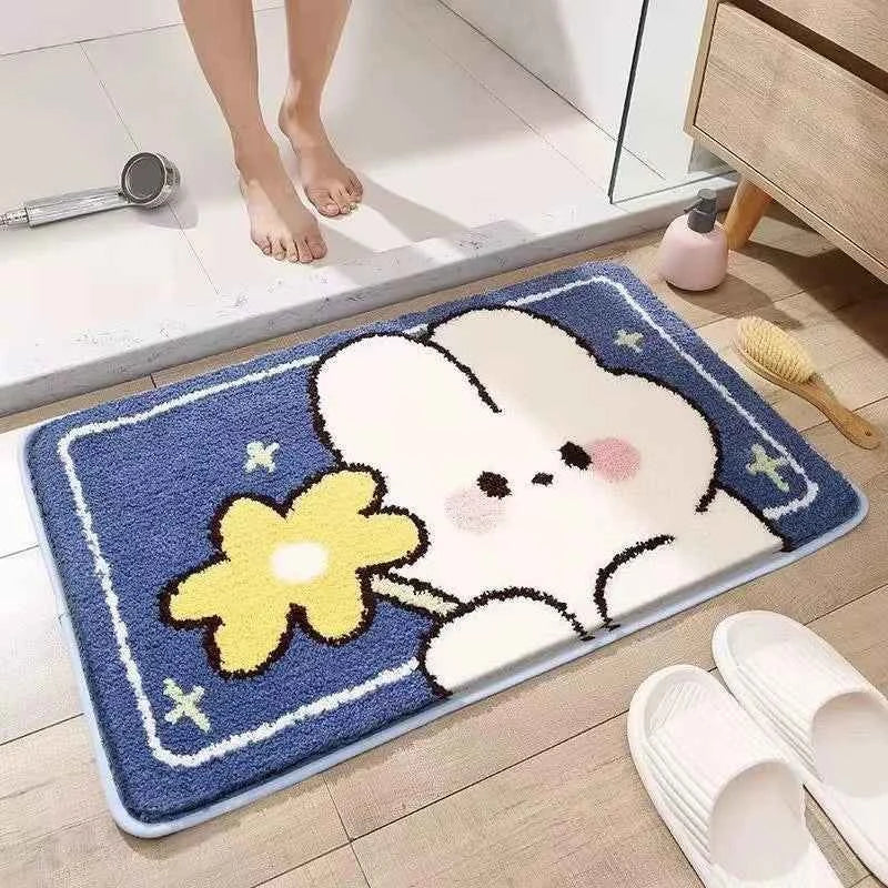 Cute Rabbit Carpet Bathtub Carpet Non-Slip Absorbent Mat To FYR1