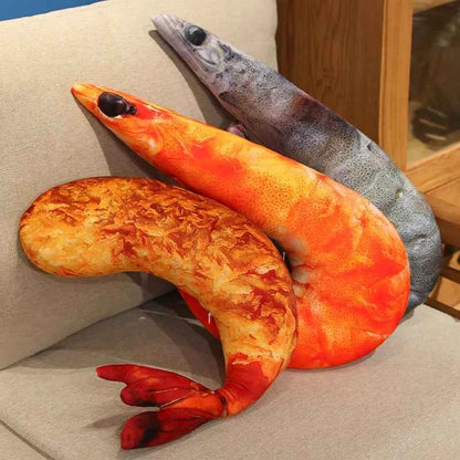 Kawaii Lobster & Crayfish Plush Toy – Lifelike Stuffed Shrimp Pillow Doll (4 Colors, 40–60cm)