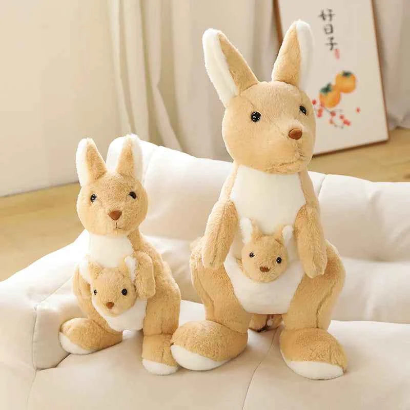 Mother & Baby Kangaroo Plush Toy – Kawaii Giant Stuffed Animal Hug Pillow