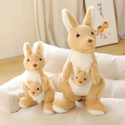 Mother & Baby Kangaroo Plush Toy – Kawaii Giant Stuffed Animal Hug Pillow