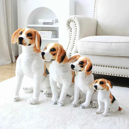 Realistic Sitting Dog Plush Toy – Rottweiler, Beagle, German Shepherd & Dalmatian