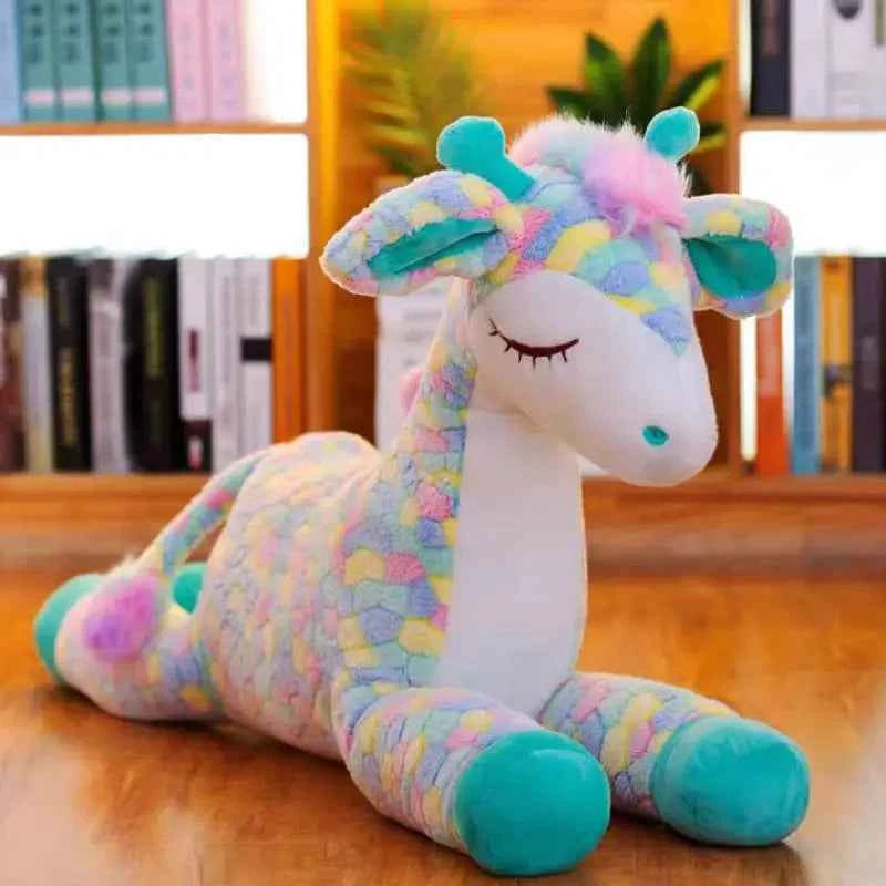 Kawaii Rainbow Sika Deer Plush Toy – Cute Giant Deer Stuffed Animal Pillow