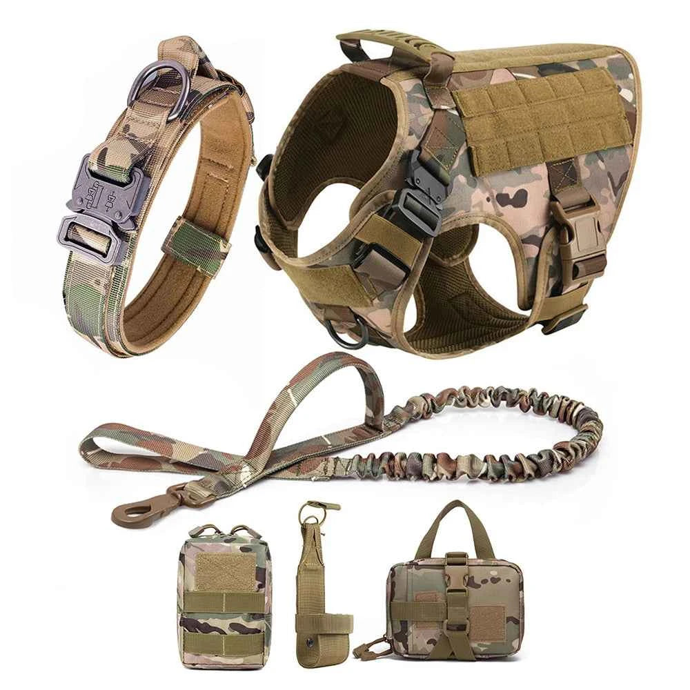 Heavy-Duty No-Pull Dog Harness and Leash Set - Tactical Training Vest for Medium & Large Dogs (German Shepherd, Malinois)