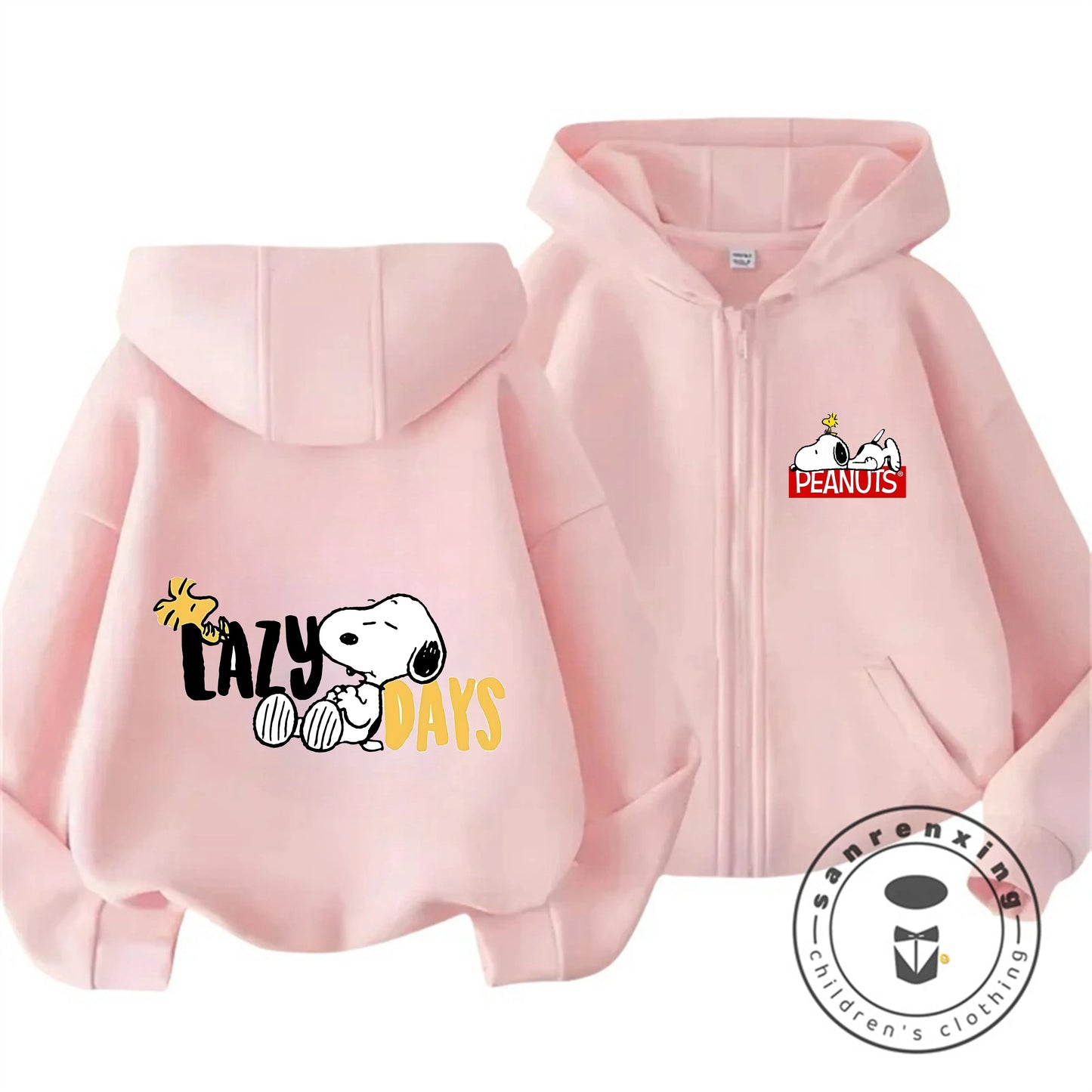 Snoopy Kids Zip-Up Hoodie – Cute Cartoon Winter Sweatshirt 6