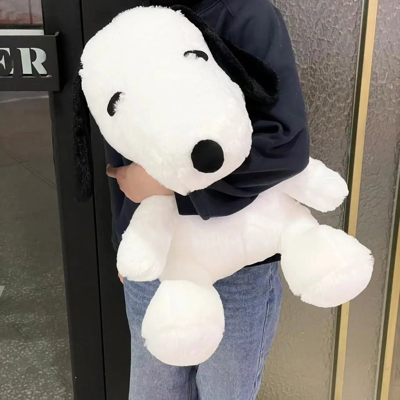 White Cartoon Dog Plush Pillow – Soft Stuffed Animal Doll