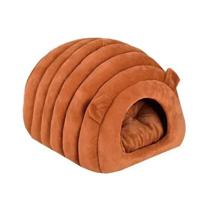 Pumpkin Cat Nest Cave Bed - Half-Enclosed Washable Pet Bed with Removable Cushion, 3 Colors and 2 Sizes