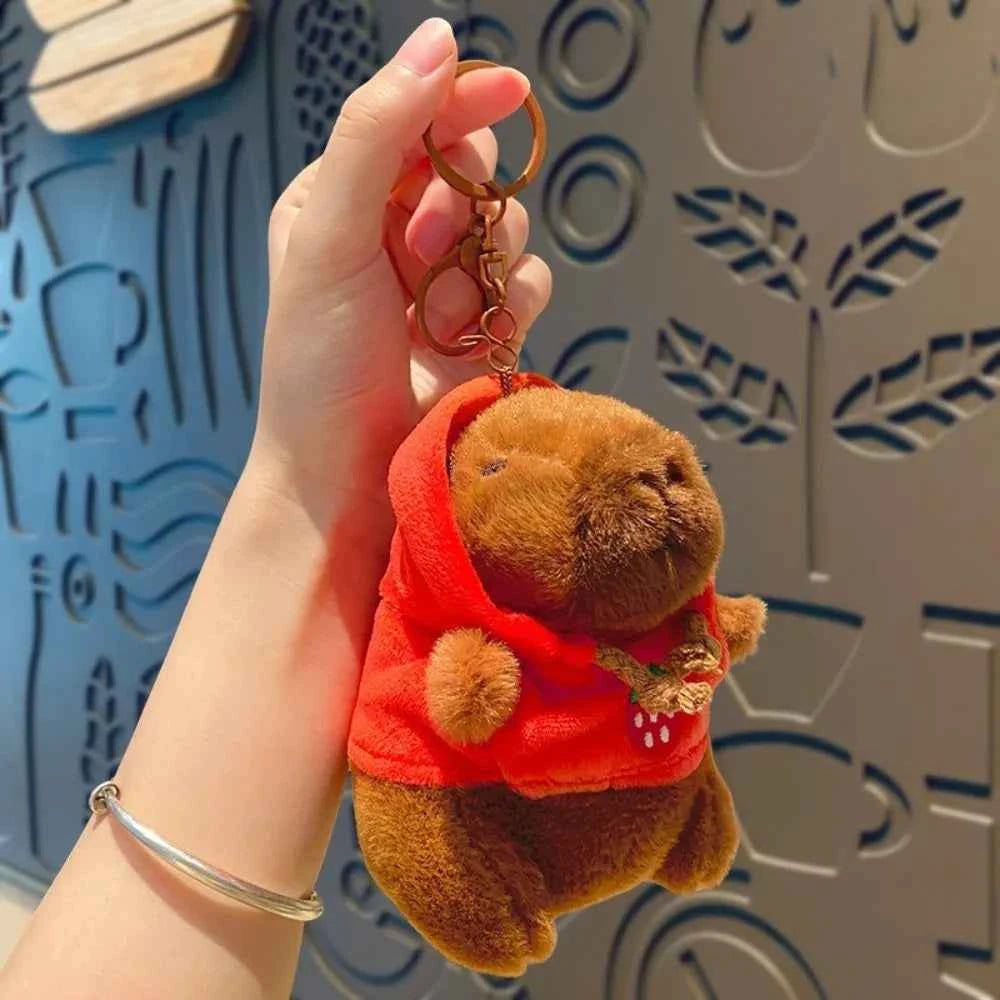 Cute 12cm Capybara Plush Toy: Hoodie, Wings & Keychain/Pendant Gift