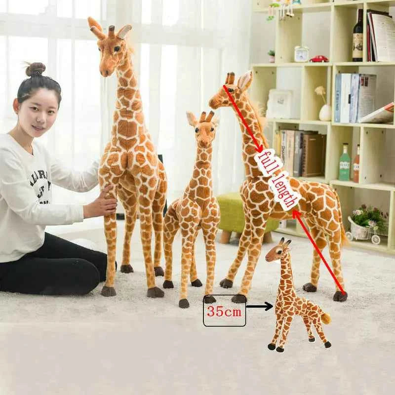 Giant Giraffe Plush Toy – Soft Realistic Giraffe Stuffed Animal Pillow