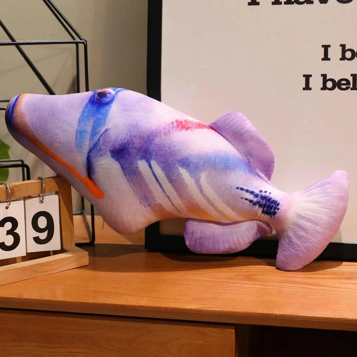 Kawaii Fantasy Fish Plush Doll - Soft Stuffed Ocean and Fantasy Sea Creature Toy and Gift in 5 Styles, 30cm Shell Fish 30cm (11.8")