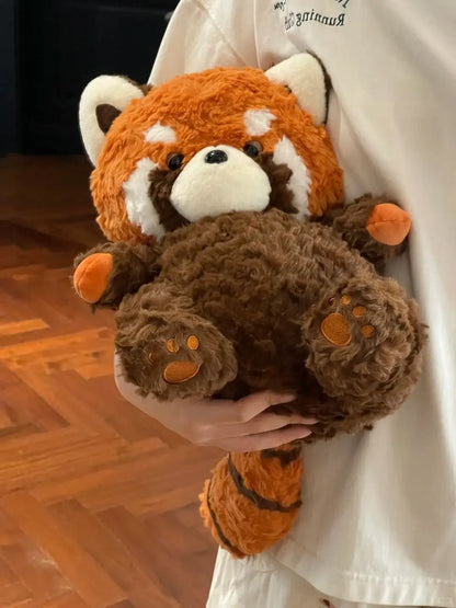 Kawaii Raccoon Plush Doll - Soft Fluffy Stuffed Forest Animal Cuddle Toy and Gift, 2 Sizes Brown