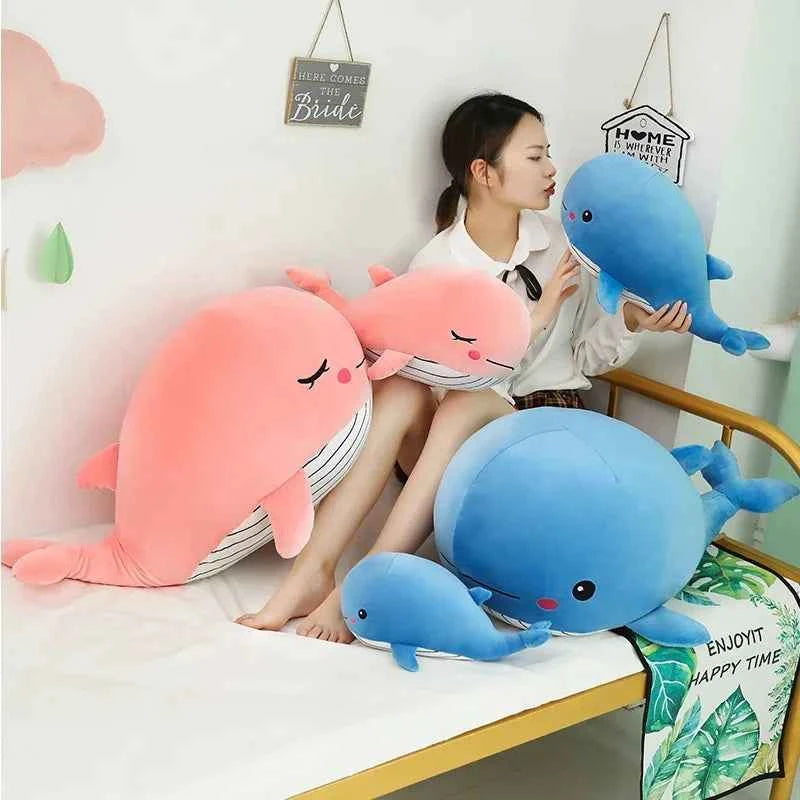 Cute Whale Plush Toy – Soft Ocean Animal Stuffed Pillow