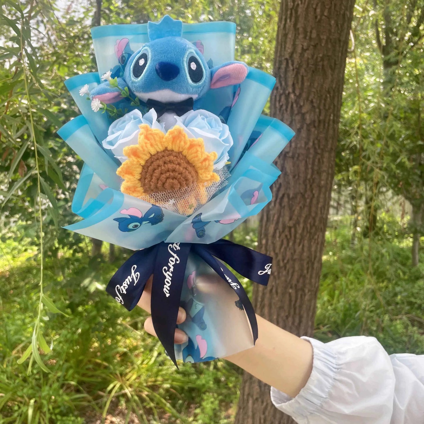 Super Soft Anime Stitch Plush Bouquet (11.0-13.8 in) - Stuffed Doll Gift