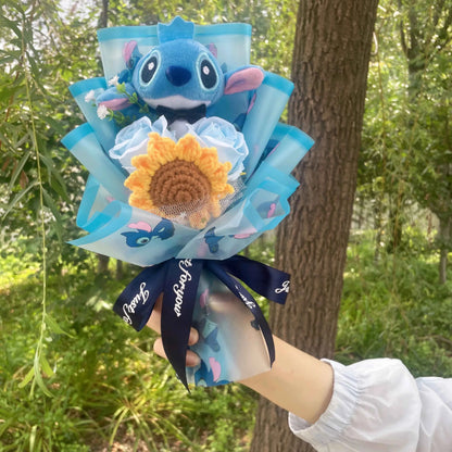 Super Soft Anime Stitch Plush Bouquet (11.0-13.8 in) - Stuffed Doll Gift