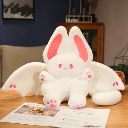 25-55cm Lovely Bat Plush Toy Lovely Flying Bat Rabbit Plushie  Long Tail Pink & Black Bat Rabbit Stuffed Dolls Birthday Gifts