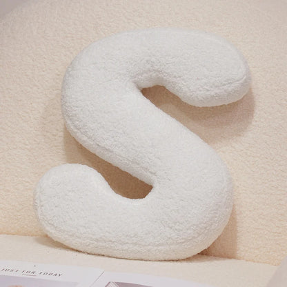 Kawaii English Letter Plush Pillow – Soft Stuffed Alphabet Sofa Cushion & Kids Learning Toy (A–Z + Heart) S