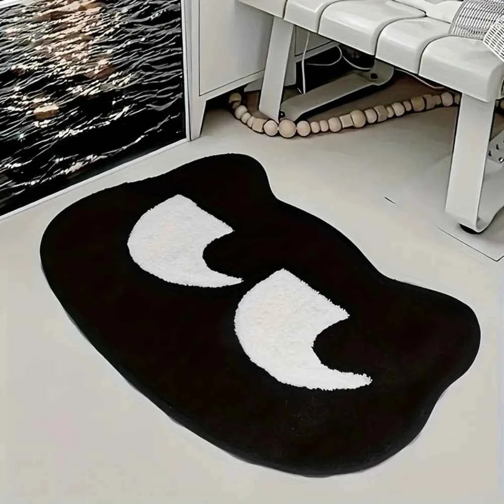 Minimalist Black Cat Carpet Soft Absorbent Non-Slip Doormat