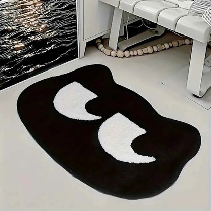 Minimalist Black Cat Carpet Soft Absorbent Non-Slip Doormat