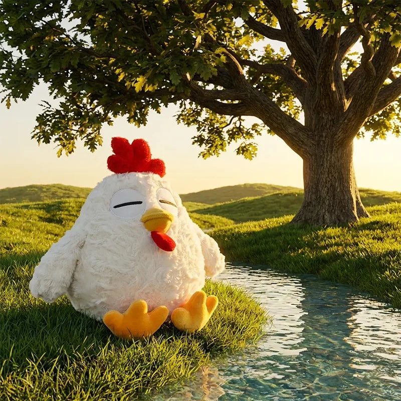15cm Silly Chicken Plush Toys Cute Farmyard Animal White