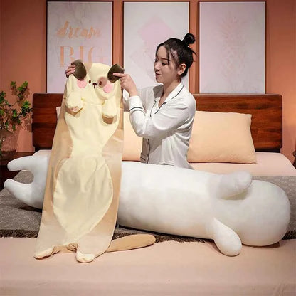 Giant Long Cat Plush Toy (35.4/43.3 in) - Cylindrical Animal Bolster Sleeping Pillow Gift