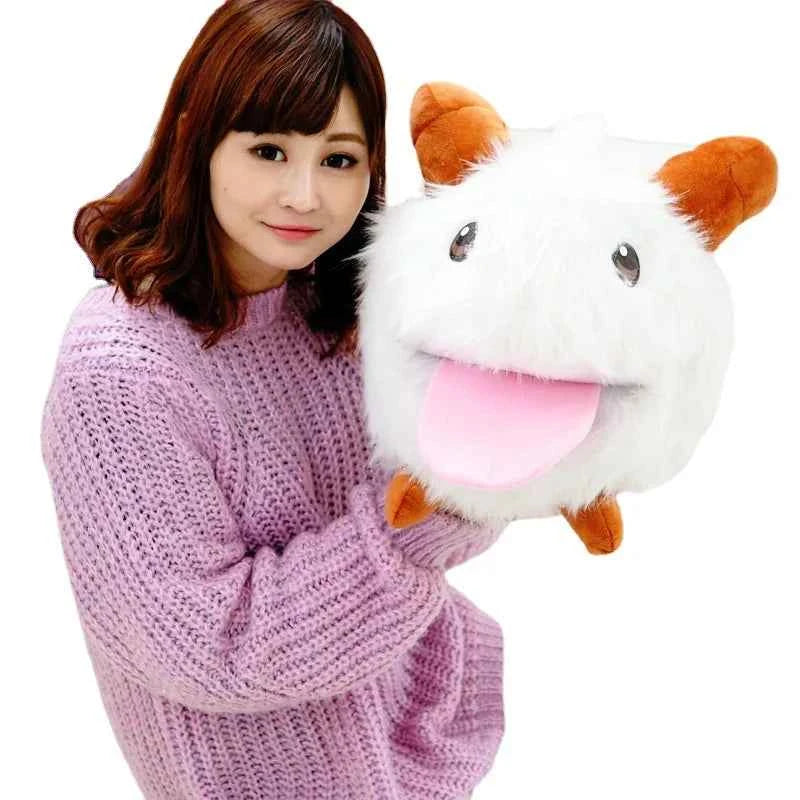 Kawaii Fluffy White Puff Creature Plush Doll - Soft Stuffed Snow Puff Fantasy Animal Toy and Gift, 25cm